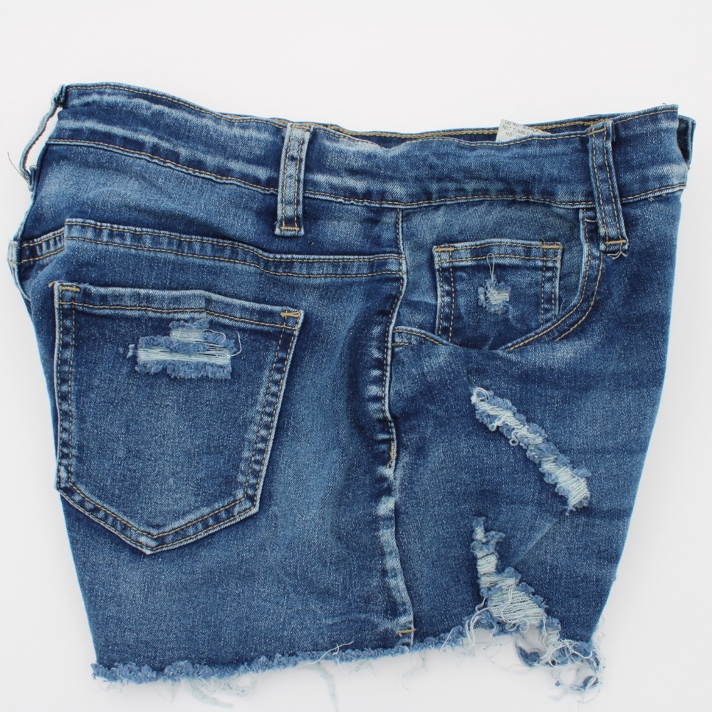 Womens Dark Blue Distressed Jean Shorts (Size 6) - Picture 4 of 5